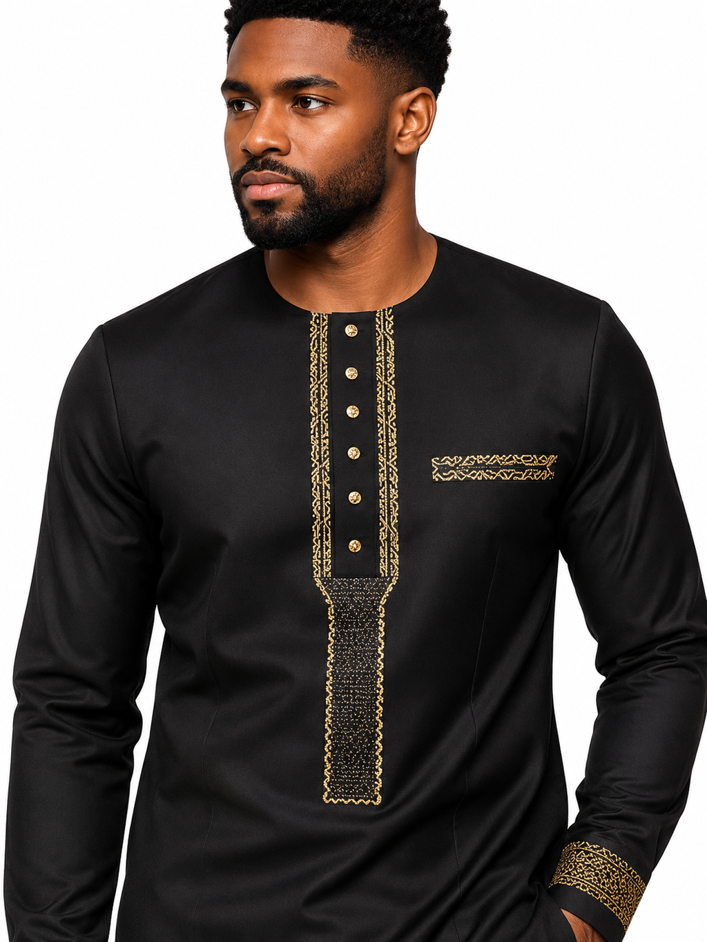 Luxury Black Senator Kaftan for Men | Premium African Traditional Wear | King Wales