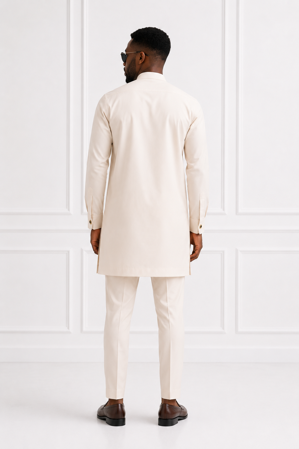 Luxury Cream Senator Kaftan for Men | Premium African Traditional Wear | King Wales
