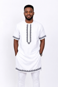 Luxury White Senator Kaftan for Men | Premium African Traditional Wear | King Wales