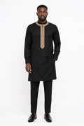 Luxury Black Senator Kaftan for Men | Premium African Traditional Wear | King Wales