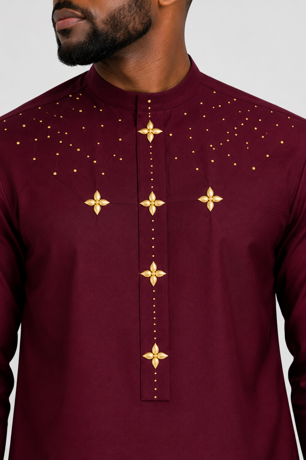 Luxury Burgundy Senator Kaftan for Men | Premium African Traditional Wear | King Wales