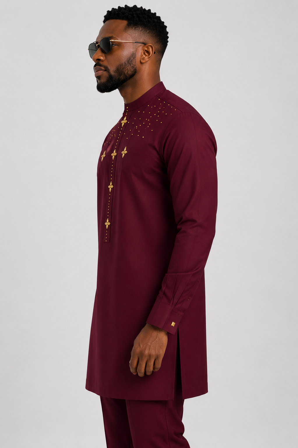 Luxury Burgundy Senator Kaftan for Men | Premium African Traditional Wear | King Wales