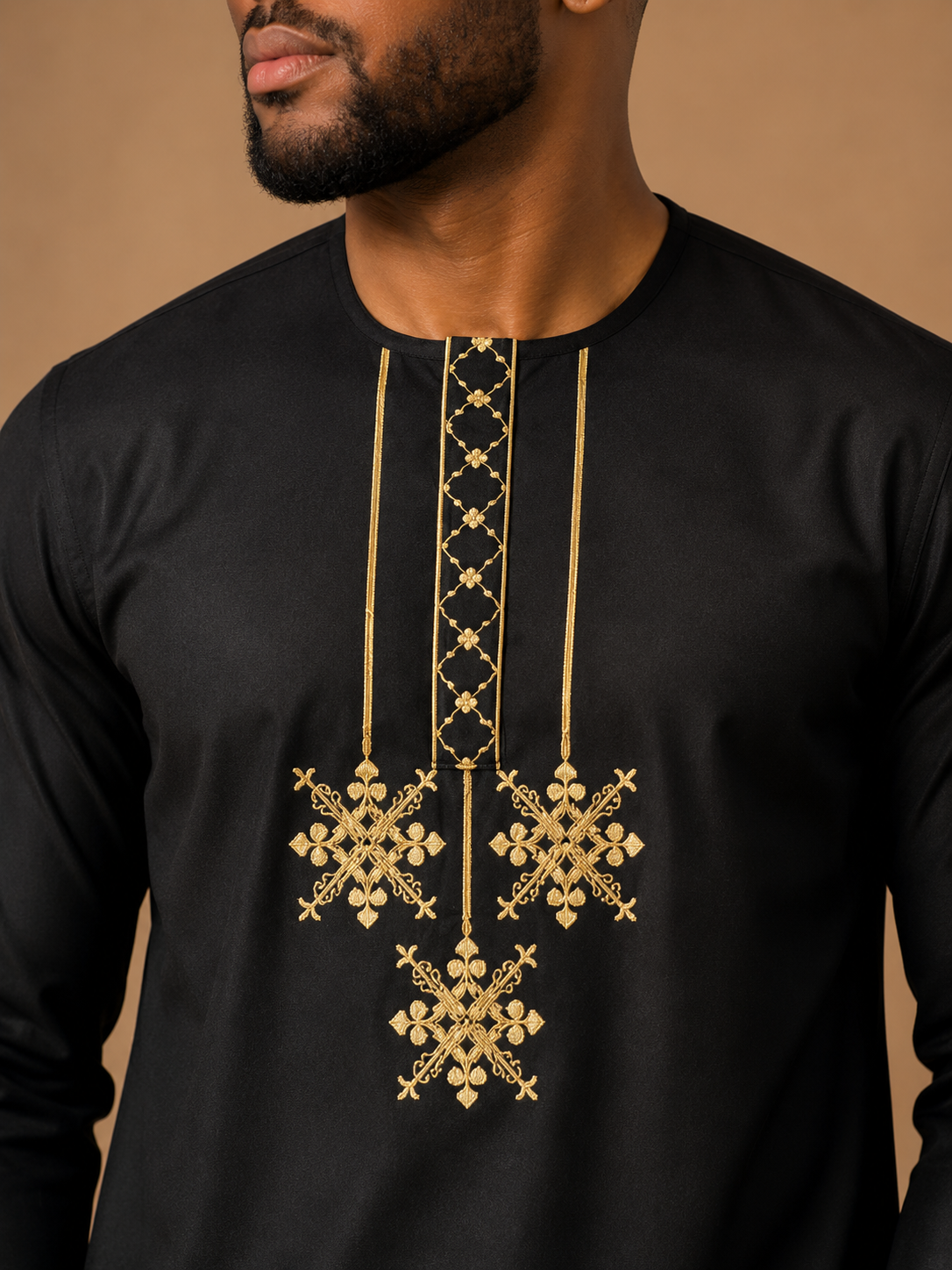 Luxury Black Senator Kaftan for Men | Premium African Traditional Wear | King Wales