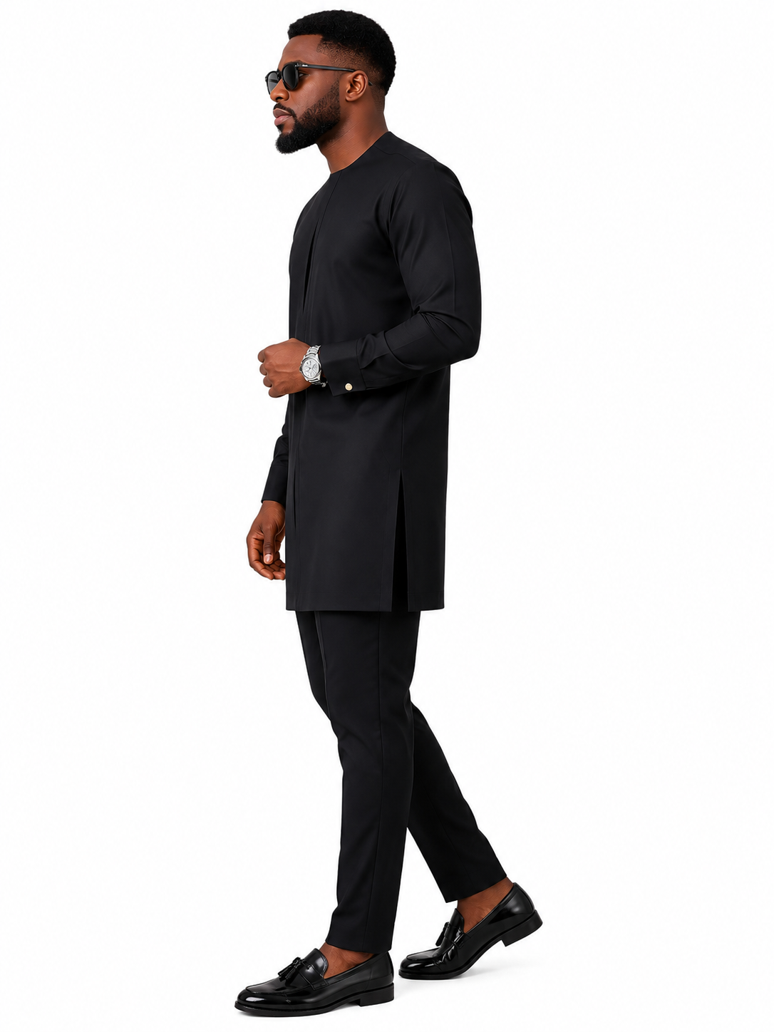 Luxury Black Senator Kaftan for Men | Premium African Traditional Wear | King Wales