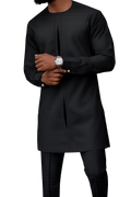 Luxury Black Senator Kaftan for Men | Premium African Traditional Wear | King Wales