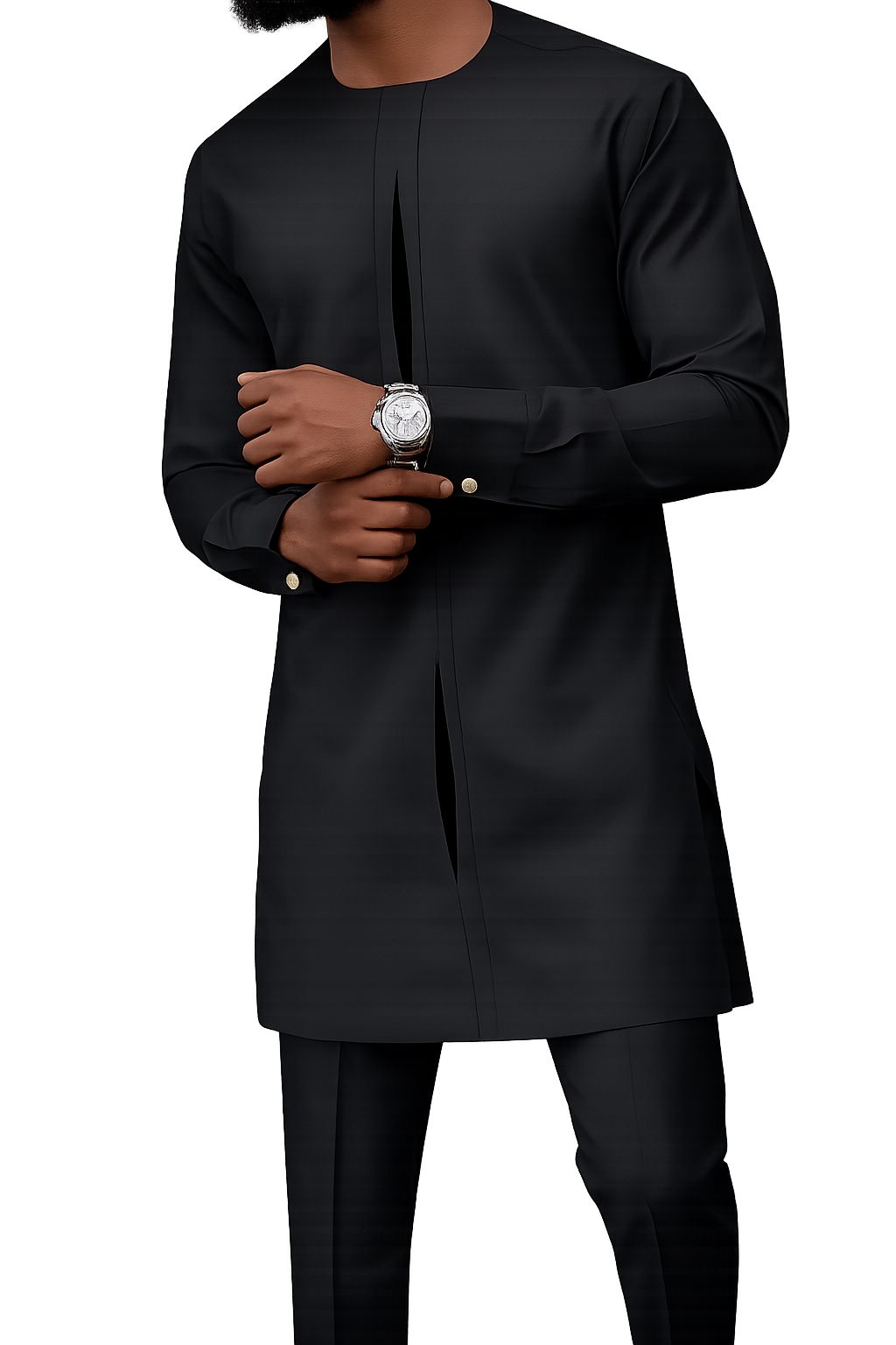 Luxury Black Senator Kaftan for Men | Premium African Traditional Wear | King Wales