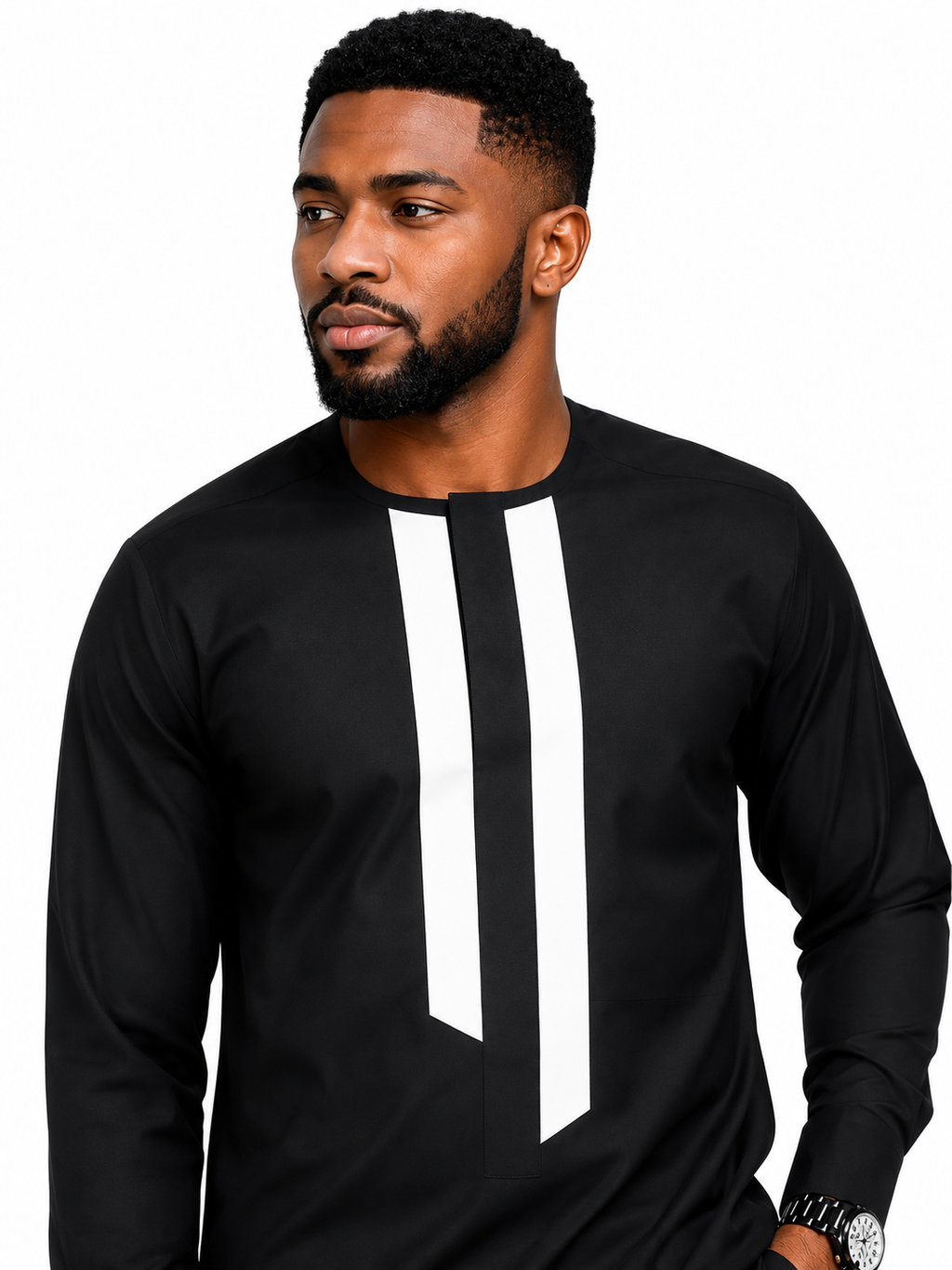 Luxury Black Senator Kaftan for Men | Premium African Traditional Wear | King Wales