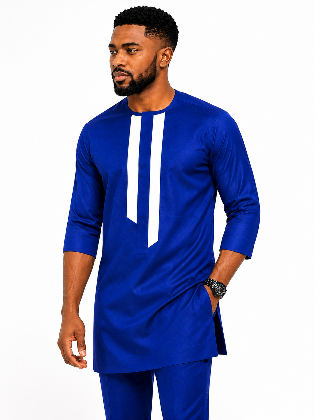 Luxury Black Senator Kaftan for Men | Premium African Traditional Wear | King Wales