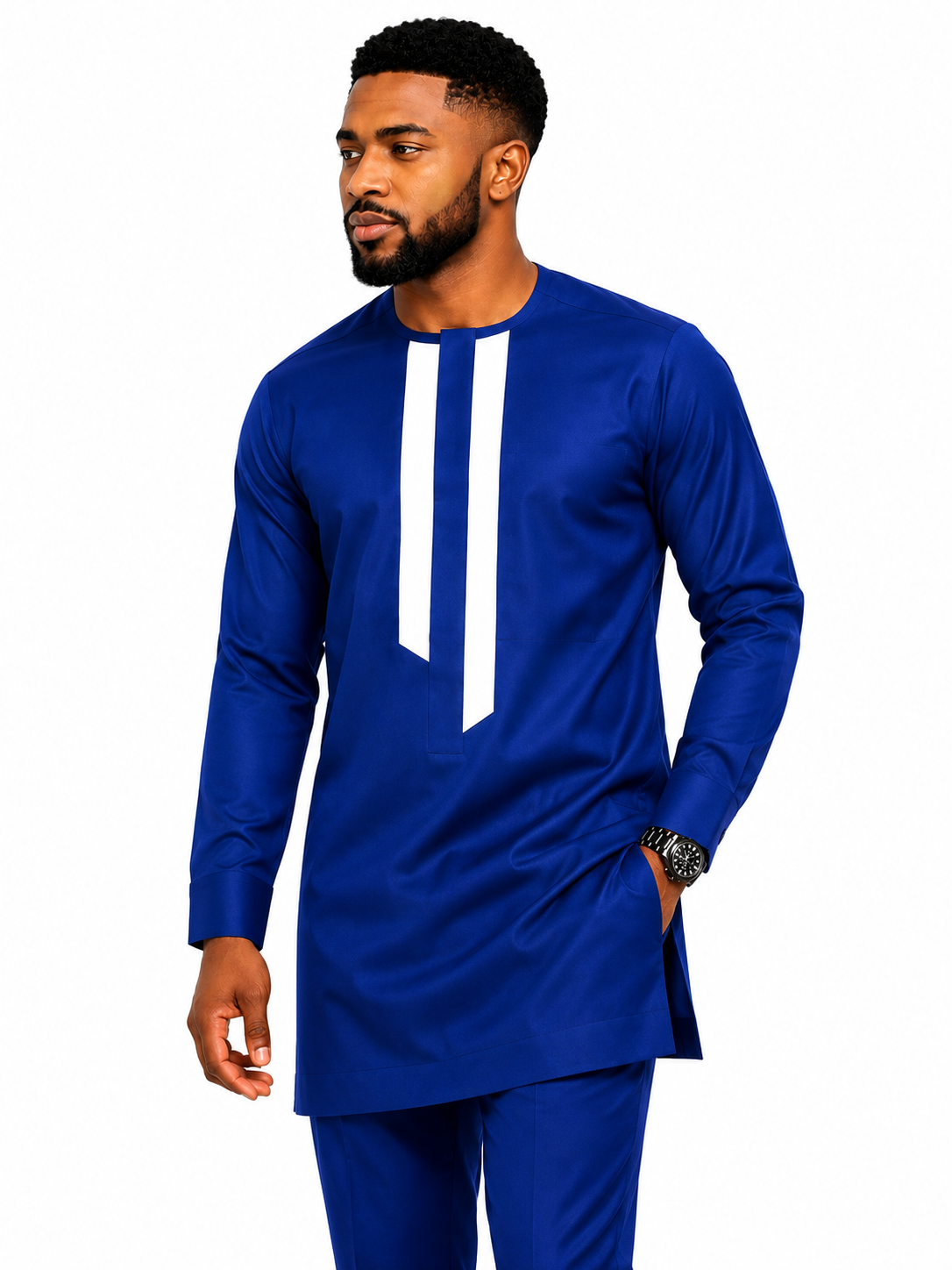 Luxury Black Senator Kaftan for Men | Premium African Traditional Wear | King Wales