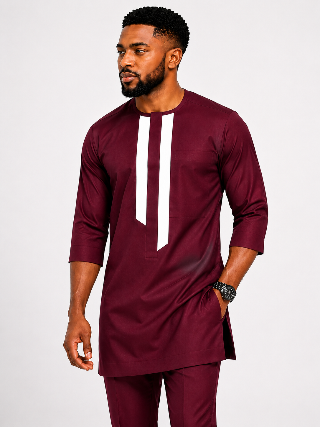 Luxury Black Senator Kaftan for Men | Premium African Traditional Wear | King Wales