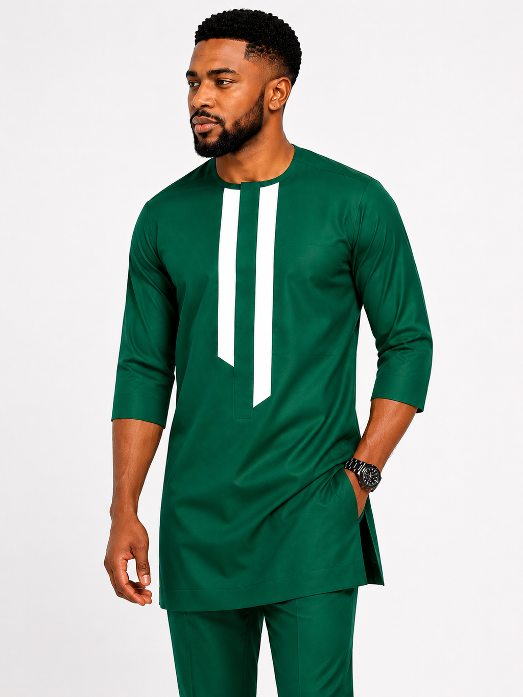 Luxury Black Senator Kaftan for Men | Premium African Traditional Wear | King Wales
