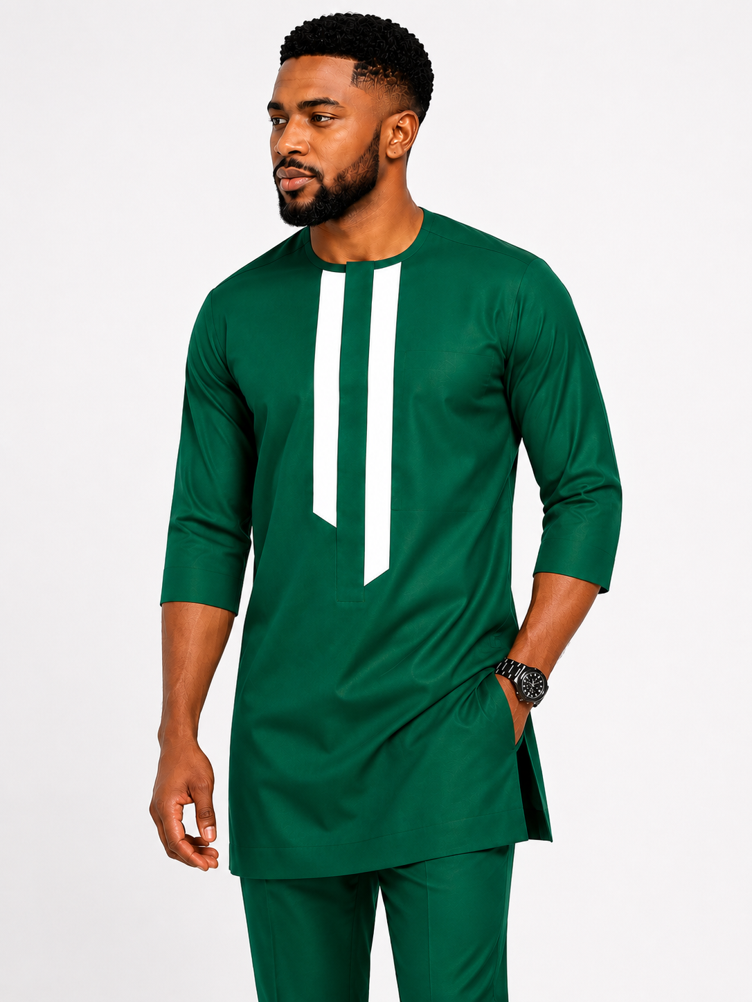 Luxury Black Senator Kaftan for Men | Premium African Traditional Wear | King Wales
