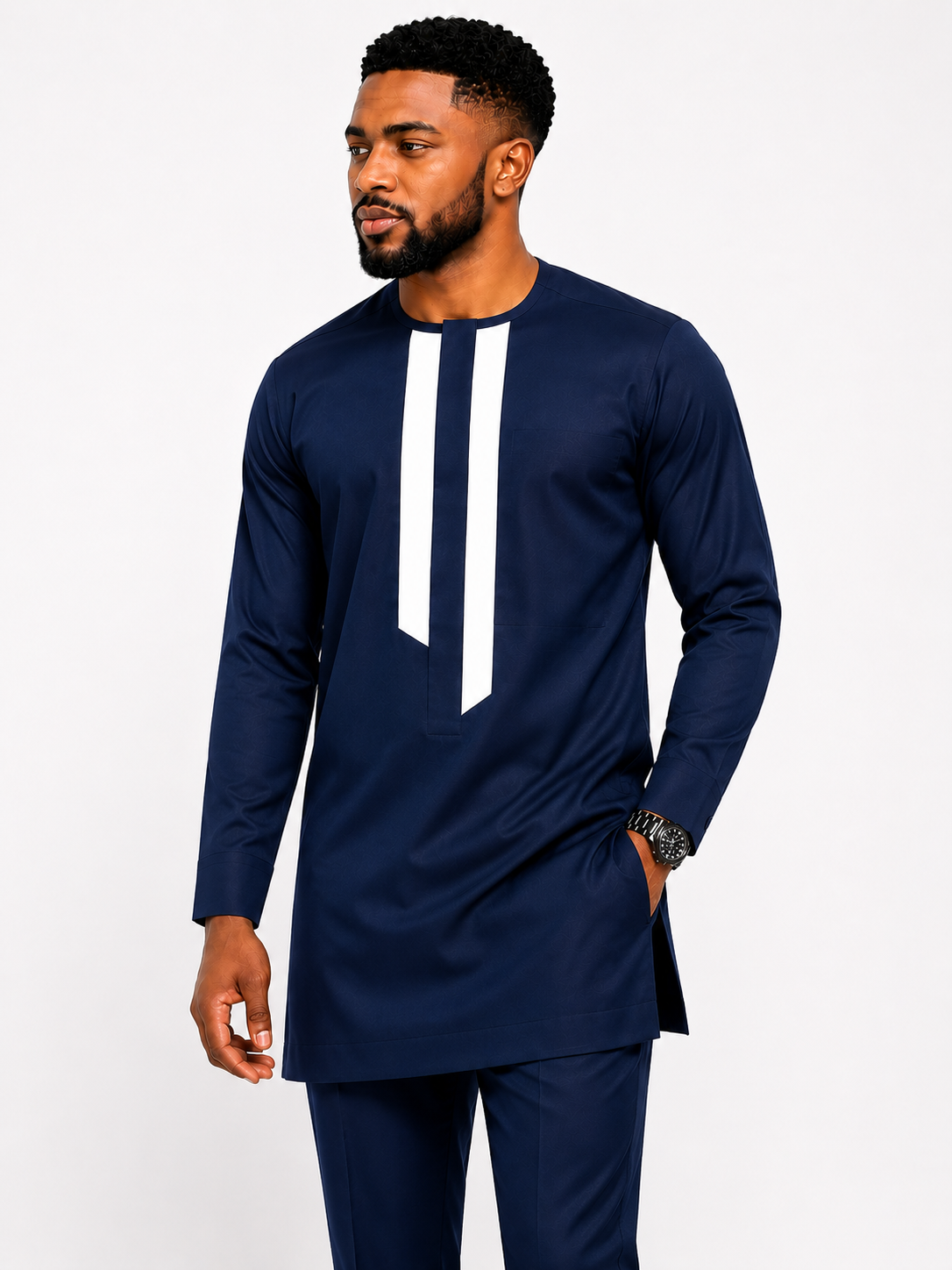 Luxury Black Senator Kaftan for Men | Premium African Traditional Wear | King Wales