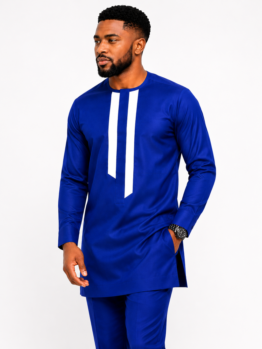 Luxury Black Senator Kaftan for Men | Premium African Traditional Wear | King Wales